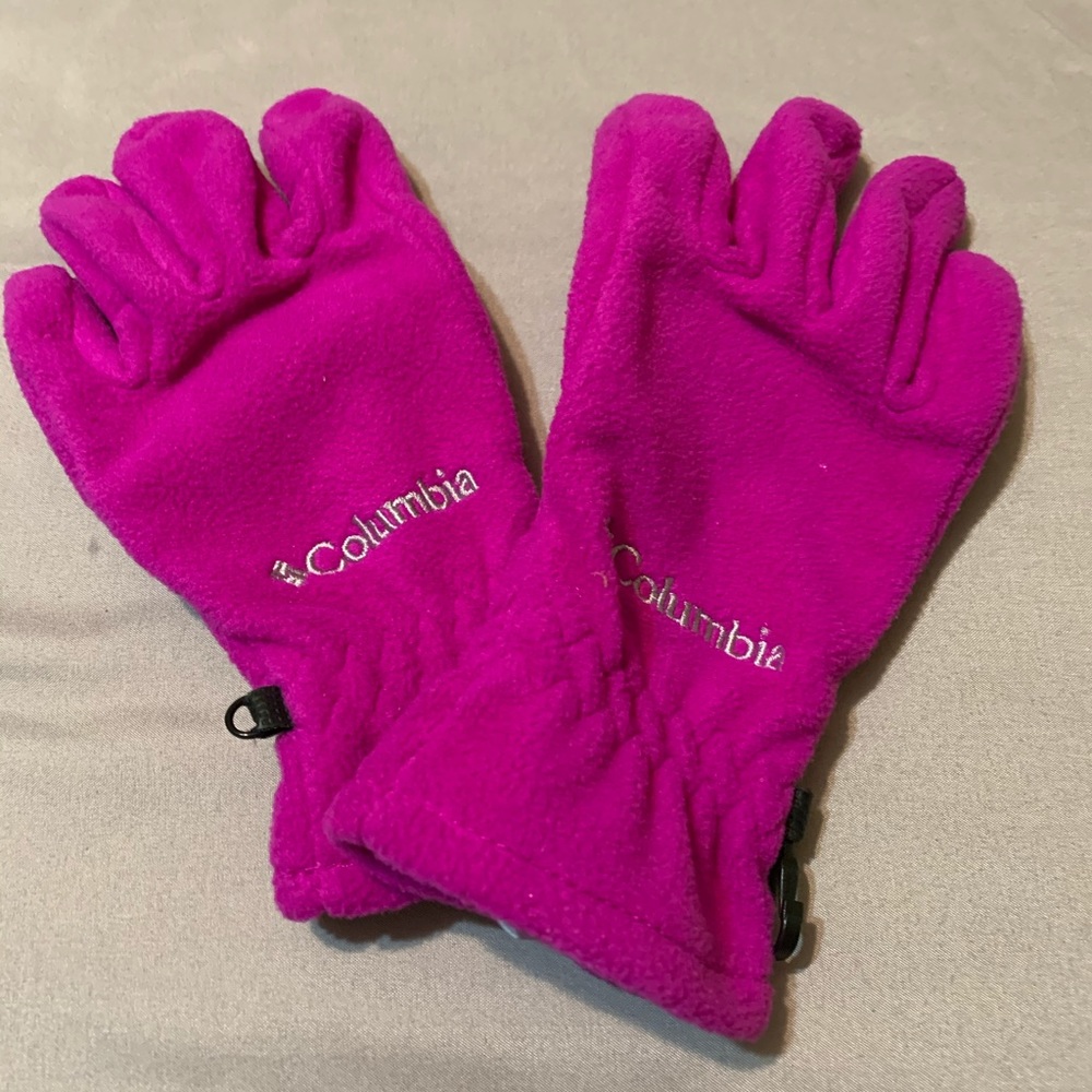 Columbia pink fleece gloves